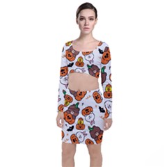 Illustration Pumpkin Bear Bat Bunny Chicken Top And Skirt Sets by Sudhe