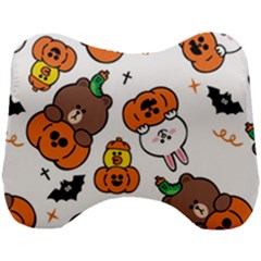 Illustration Pumpkin Bear Bat Bunny Chicken Head Support Cushion