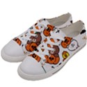 Illustration Pumpkin Bear Bat Bunny Chicken Men s Low Top Canvas Sneakers View2