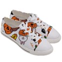 Illustration Pumpkin Bear Bat Bunny Chicken Men s Low Top Canvas Sneakers View3