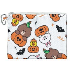 Illustration Pumpkin Bear Bat Bunny Chicken Canvas Cosmetic Bag (xxl) by Sudhe