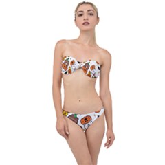 Illustration Pumpkin Bear Bat Bunny Chicken Classic Bandeau Bikini Set by Sudhe