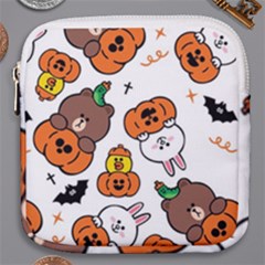 Illustration Pumpkin Bear Bat Bunny Chicken Mini Square Pouch by Sudhe