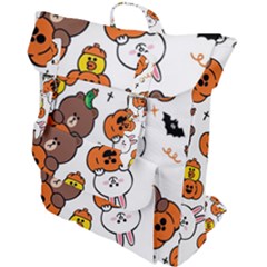 Illustration Pumpkin Bear Bat Bunny Chicken Buckle Up Backpack by Sudhe