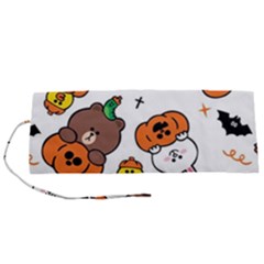 Illustration Pumpkin Bear Bat Bunny Chicken Roll Up Canvas Pencil Holder (s) by Sudhe