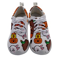 Illustration Pumpkin Bear Bat Bunny Chicken Athletic Shoes by Sudhe