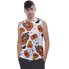 Illustration Pumpkin Bear Bat Bunny Chicken Men s Regular Tank Top by Sudhe