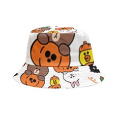 Illustration Pumpkin Bear Bat Bunny Chicken Inside Out Bucket Hat by Sudhe