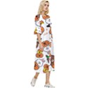 Illustration Pumpkin Bear Bat Bunny Chicken Double Cuff Midi Dress View3