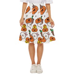 Illustration Pumpkin Bear Bat Bunny Chicken Classic Short Skirt by Sudhe