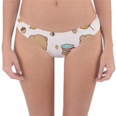 Illustration Bear Cartoon Background Pattern Reversible Hipster Bikini Bottoms by Sudhe