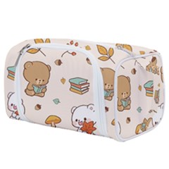 Illustration Bear Cartoon Background Pattern Toiletries Pouch by Sudhe