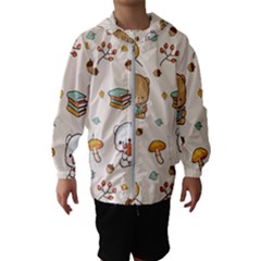 Illustration Bear Cartoon Background Pattern Kids  Hooded Windbreaker