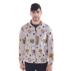 Illustration Bear Cartoon Background Pattern Men s Windbreaker