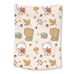 Illustration Bear Cartoon Background Pattern Medium Tapestry