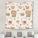 Illustration Bear Cartoon Background Pattern Square Tapestry (Large) View2