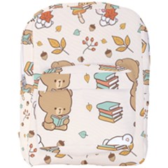 Illustration Bear Cartoon Background Pattern Full Print Backpack by Sudhe