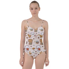 Illustration Bear Cartoon Background Pattern Sweetheart Tankini Set by Sudhe