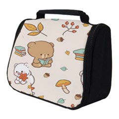 Illustration Bear Cartoon Background Pattern Full Print Travel Pouch (small) by Sudhe