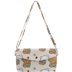 Illustration Bear Cartoon Background Pattern Removable Strap Clutch Bag by Sudhe