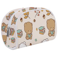 Illustration Bear Cartoon Background Pattern Make Up Case (medium) by Sudhe