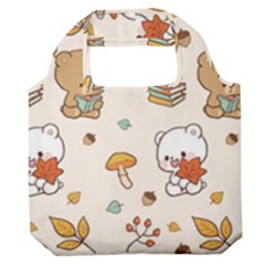 Illustration Bear Cartoon Background Pattern Premium Foldable Grocery Recycle Bag