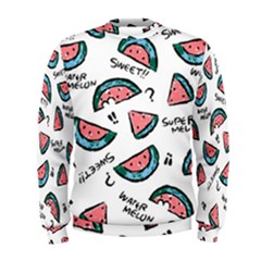 Illustration Watermelon Fruit Sweet Slicee Men s Sweatshirt