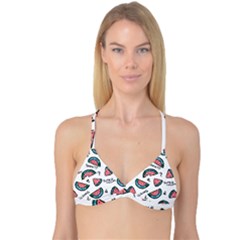 Illustration Watermelon Fruit Sweet Slicee Reversible Tri Bikini Top by Sudhe