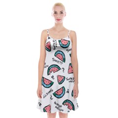 Illustration Watermelon Fruit Sweet Slicee Spaghetti Strap Velvet Dress