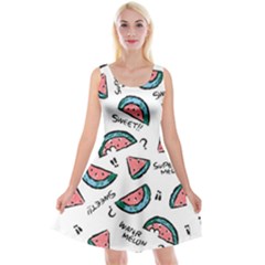 Illustration Watermelon Fruit Sweet Slicee Reversible Velvet Sleeveless Dress