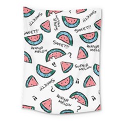 Illustration Watermelon Fruit Sweet Slicee Medium Tapestry