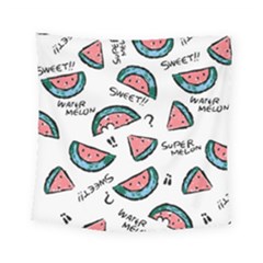 Illustration Watermelon Fruit Sweet Slicee Square Tapestry (small)