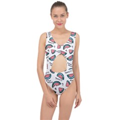 Illustration Watermelon Fruit Sweet Slicee Center Cut Out Swimsuit by Sudhe