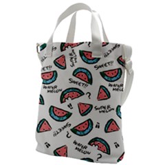 Illustration Watermelon Fruit Sweet Slicee Canvas Messenger Bag by Sudhe