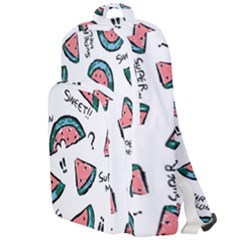 Illustration Watermelon Fruit Sweet Slicee Double Compartment Backpack by Sudhe