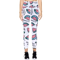 Illustration Watermelon Fruit Sweet Slicee Pocket Leggings  by Sudhe