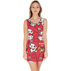 Rabbit Background Cartoon Bodycon Dress by Sudhe