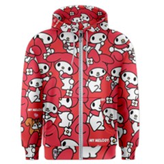 Rabbit Background Cartoon Men s Zipper Hoodie