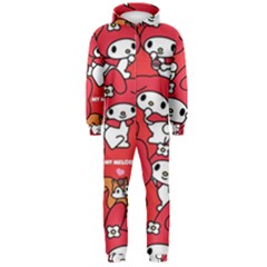 Rabbit Background Cartoon Hooded Jumpsuit (men)