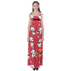 Rabbit Background Cartoon Empire Waist Maxi Dress by Sudhe