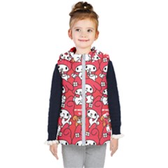 Rabbit Background Cartoon Kids  Hooded Puffer Vest