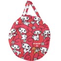 Rabbit Background Cartoon Giant Round Zipper Tote View2