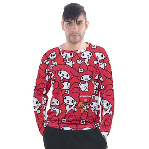 Rabbit Background Cartoon Men s Long Sleeve Raglan Tee by Sudhe