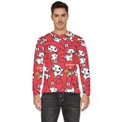 Rabbit Background Cartoon Men s Fleece Sweatshirt