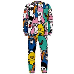 Illustration Animals Cartoon Background Pattern Onepiece Jumpsuit (men)