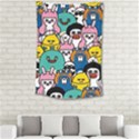 Illustration Animals Cartoon Background Pattern Small Tapestry View2