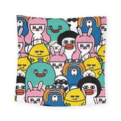 Illustration Animals Cartoon Background Pattern Square Tapestry (small)