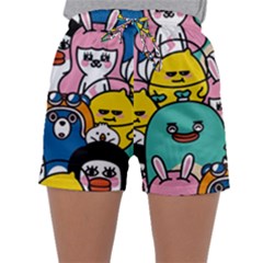 Illustration Animals Cartoon Background Pattern Sleepwear Shorts by Sudhe