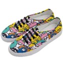 Illustration Animals Cartoon Background Pattern Women s Classic Low Top Sneakers View2