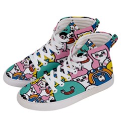 Illustration Animals Cartoon Background Pattern Women s Hi-top Skate Sneakers by Sudhe